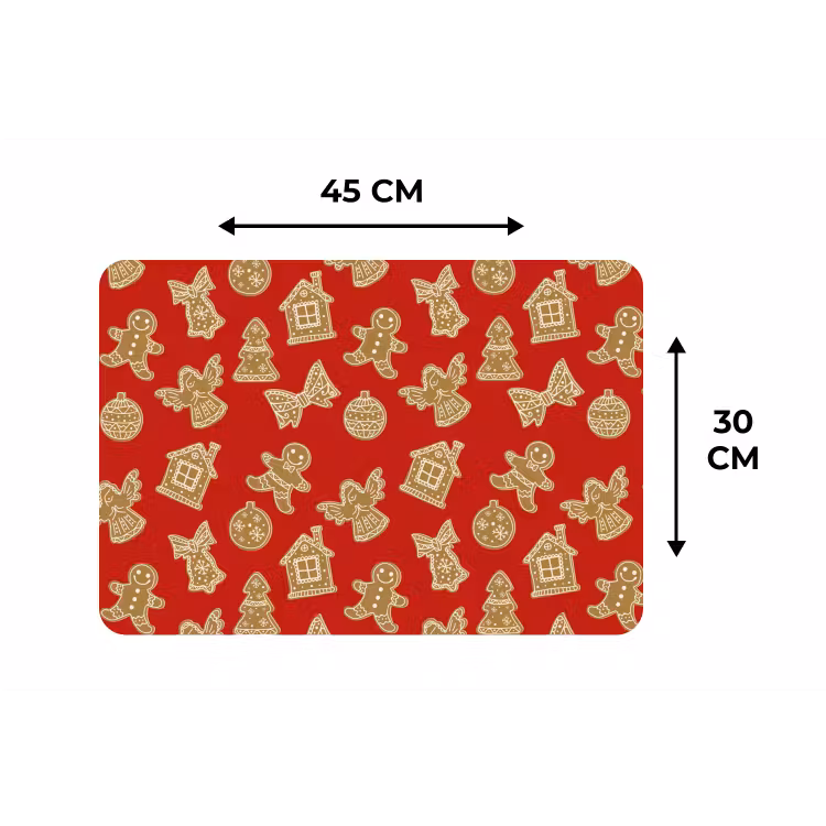 Placemat - 6 stuks - Illustratie - Koekjes - Rood — 3