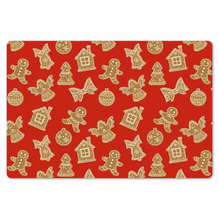 Placemat - 6 stuks - Illustratie - Koekjes - Rood — 7
