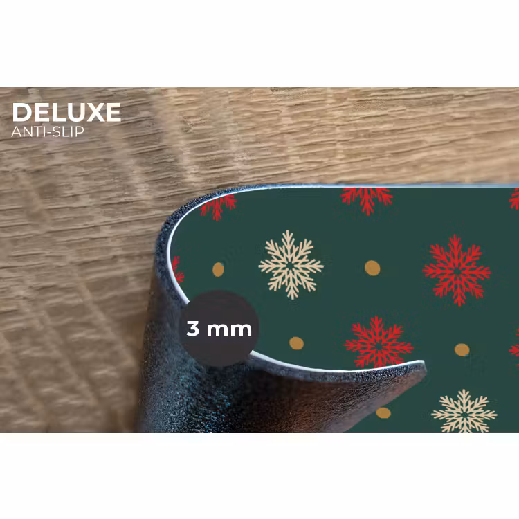 Placemat - 6 stuks - Illustratie - Sneeuwvlokken - Groen — 4