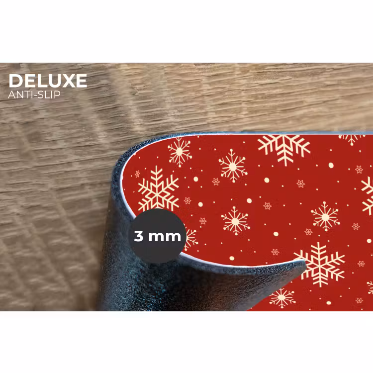 Placemat - 6 stuks - Illustratie - Sneeuwvlokken - Rood — 4