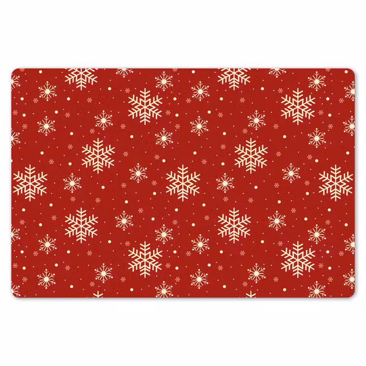 Placemat - 6 stuks - Illustratie - Sneeuwvlokken - Rood — 7