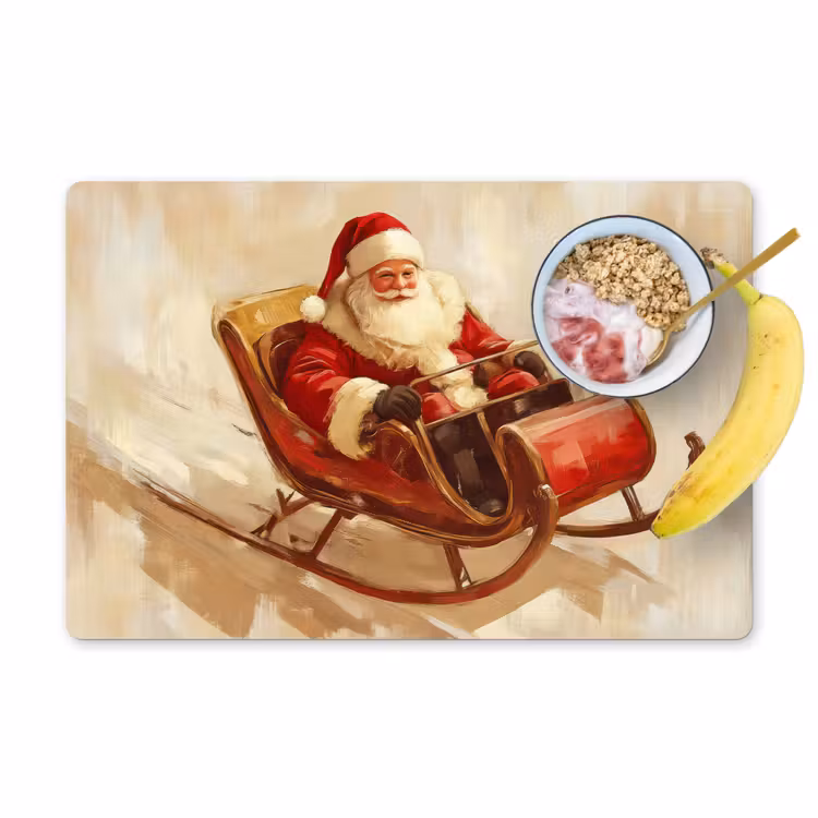 Placemat - 6 stuks - Kerst - Slee - Kerstman — 1