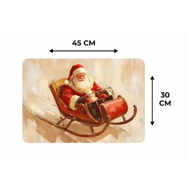 Placemat - 6 stuks - Kerst - Slee - Kerstman — 3
