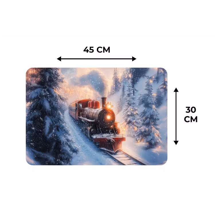 Placemat - 6 stuks - Kersttrein - Sneeuw - Winter - Kerst — 3