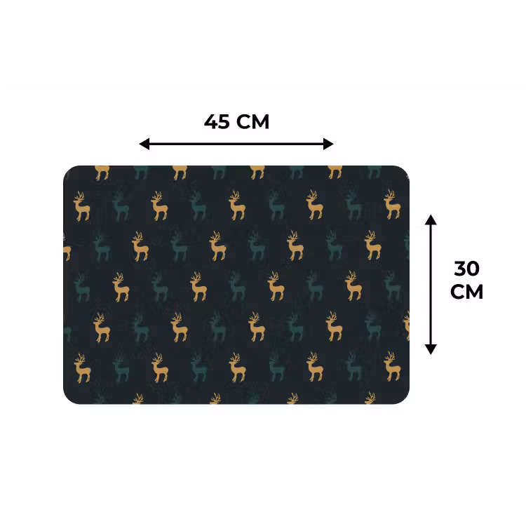Placemat - 6 stuks - Patroon - Groen - Herten — 3