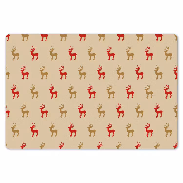 Placemat - 6 stuks - Patroon - Herten - Beige — 7