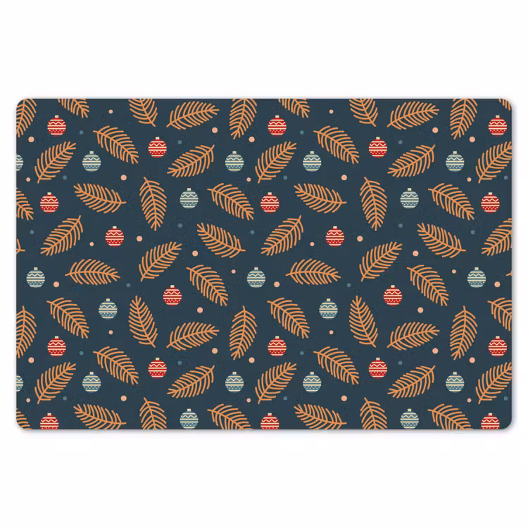 Placemat - 6 stuks - Patroon - Kerst - Symbolen - Donkerblauw — 7