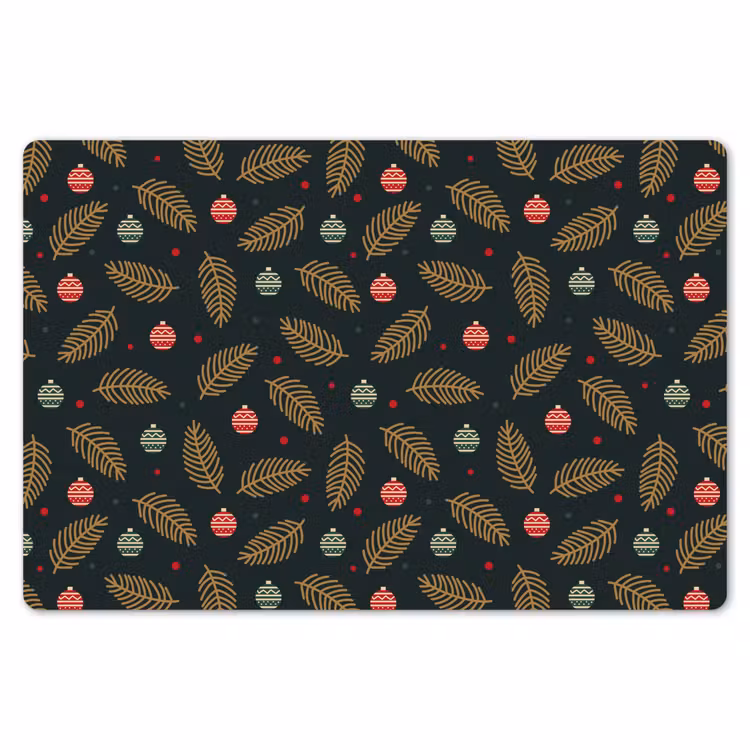Placemat - 6 stuks - Patroon - Kerst - Symbolen - Groen — 7