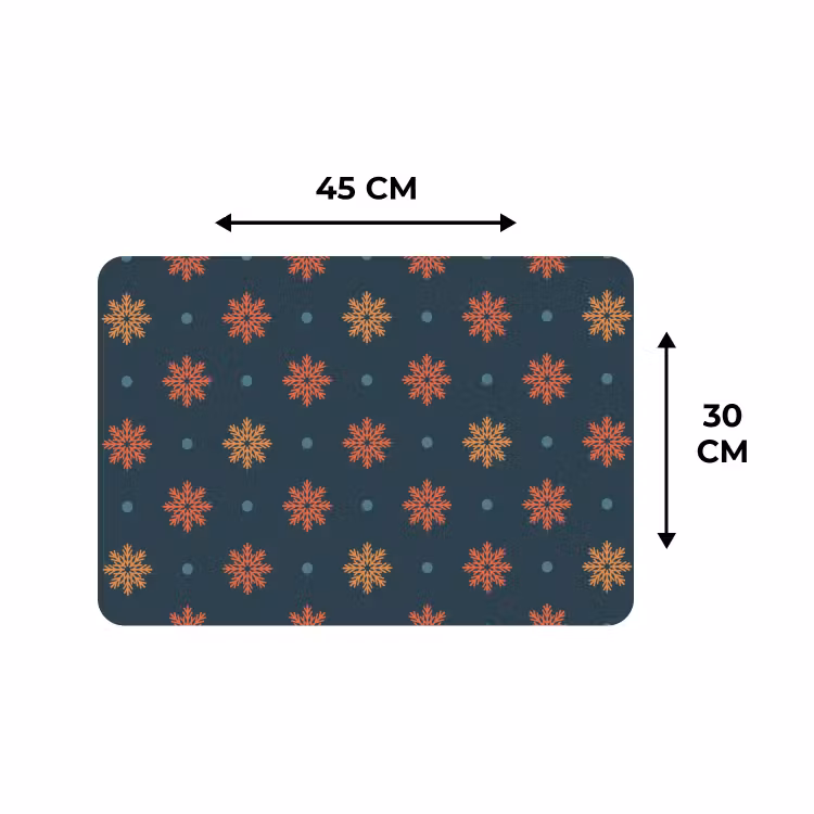 Placemat - 6 stuks - Patroon - Sneeuwvlokken - Blauw — 3