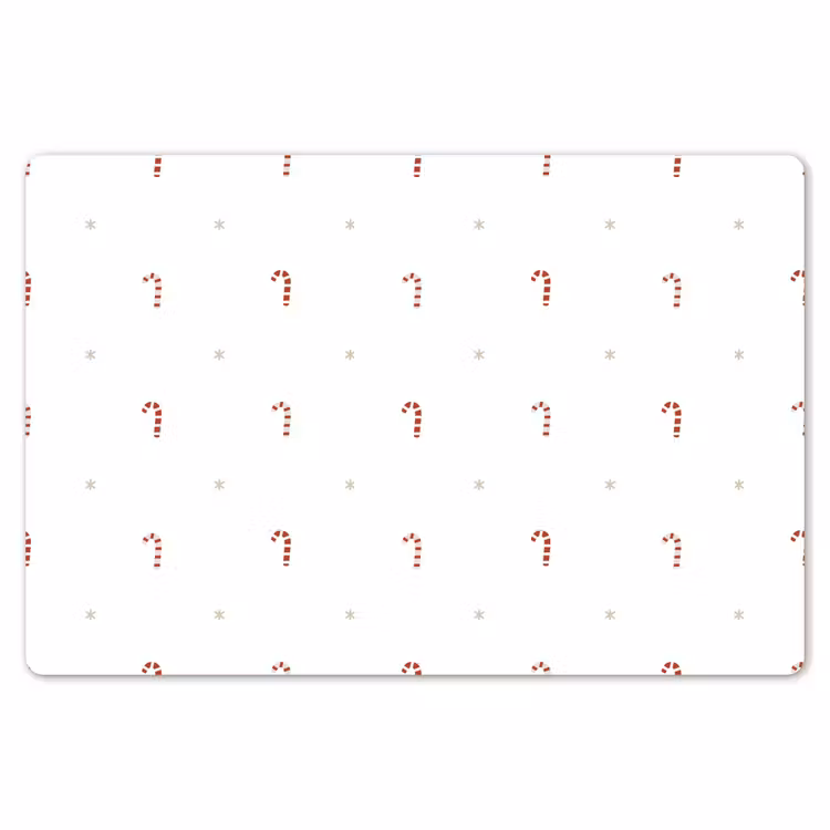 Placemat - 6 stuks - Patroon - Sterren - Zuurstok - Wit — 7