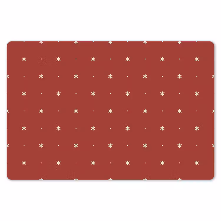 Placemat - 6 stuks - Patroon - Stippen - Sterren - Rood — 7