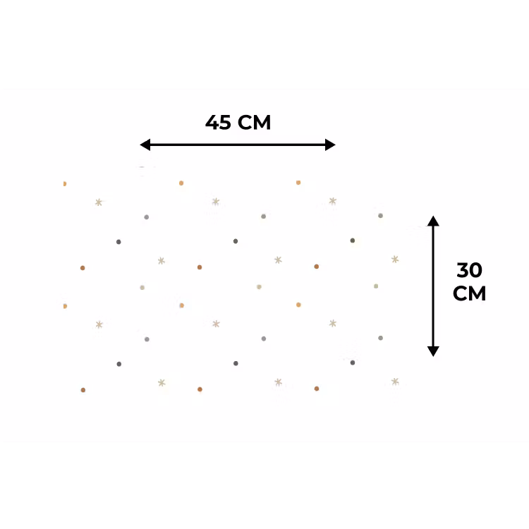 Placemat - 6 stuks - Patroon - Stippen - Sterren - Wit — 3