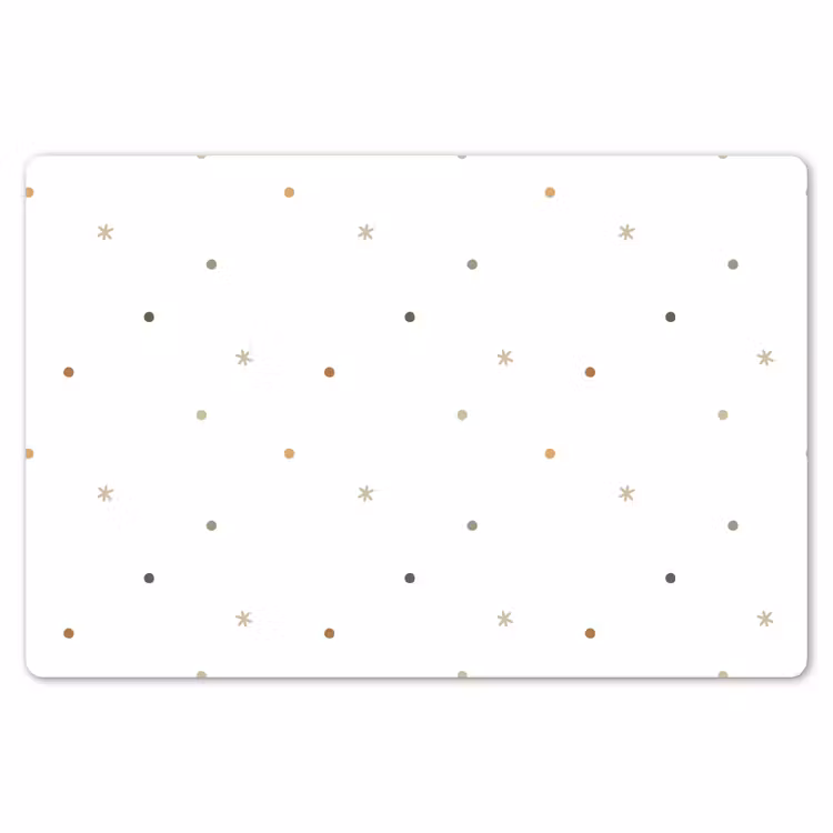 Placemat - 6 stuks - Patroon - Stippen - Sterren - Wit — 7