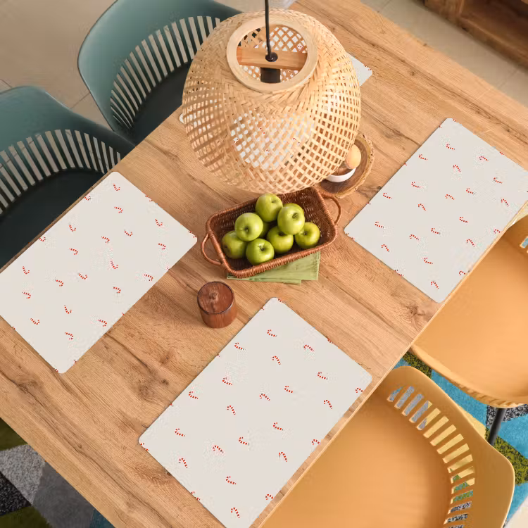 Placemat - 6 stuks - Patroon - Zuurstokken - Beige — 6
