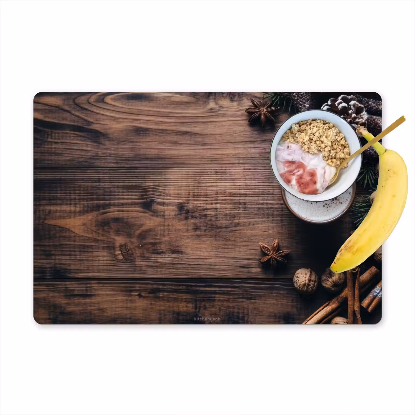 Placemat - 6 stuks - Winter - Houtlook - Stilleven — 1