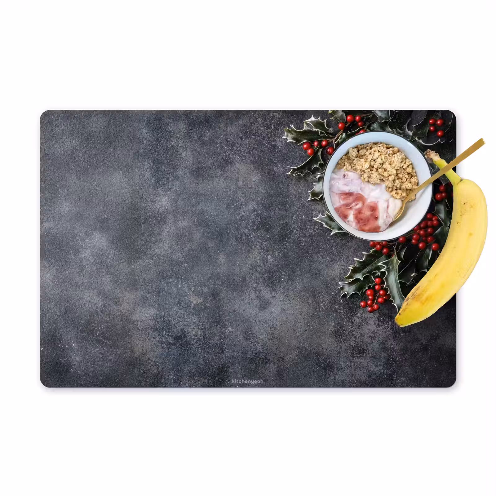 Placemat - 6 stuks - Winter - Hulst - Kerst - Beton — 1