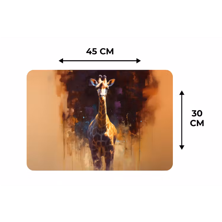Placemat - 6 stuks - Giraf - Bruin - Abstract - Geschilderd — 3