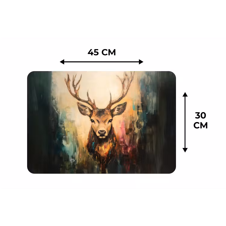 Placemat - 6 stuks - Hert - Geverfd - Gewei - Bruin — 3
