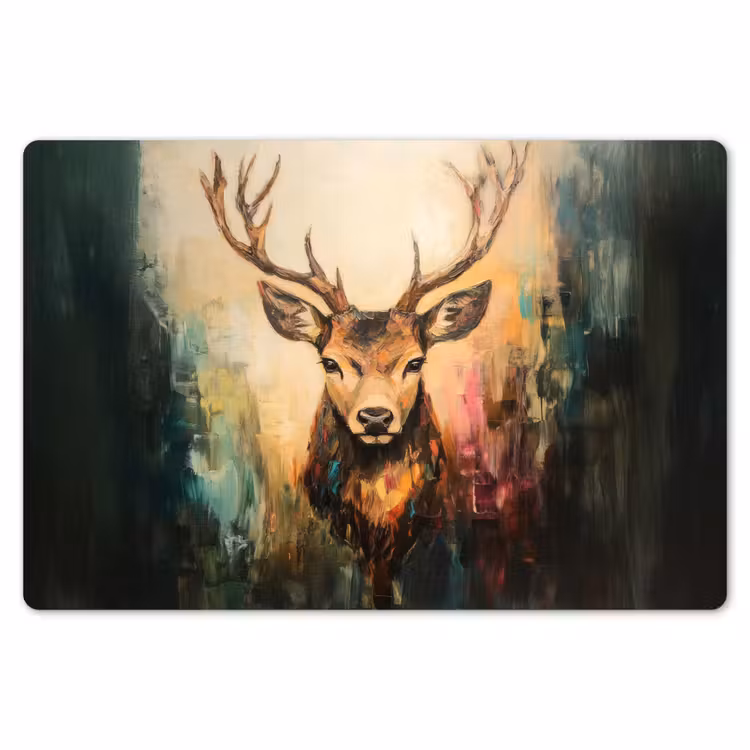 Placemat - 6 stuks - Hert - Geverfd - Gewei - Bruin — 7