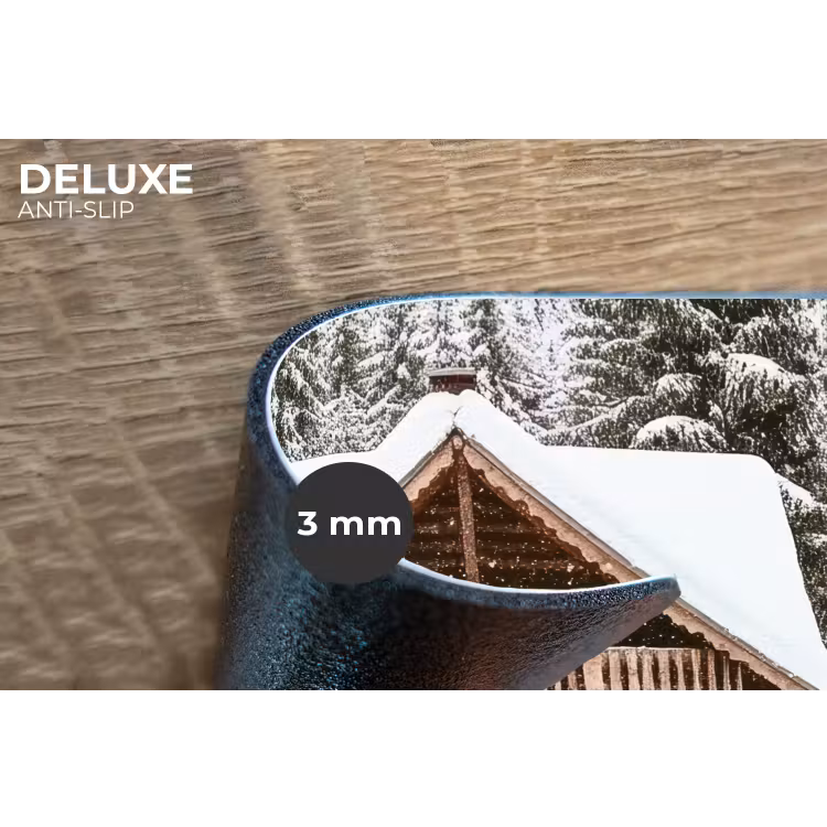 Placemat - 6 stuks - Huis - Bos - Winter - Natuur - Sneeuw — 4