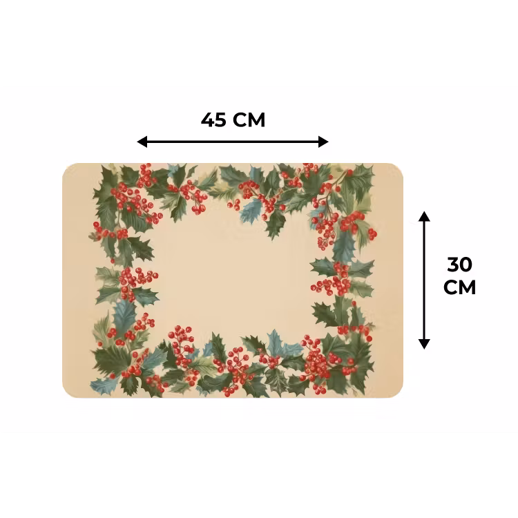 Placemat - 6 stuks - Hulstrand - Bessen - Beige — 3