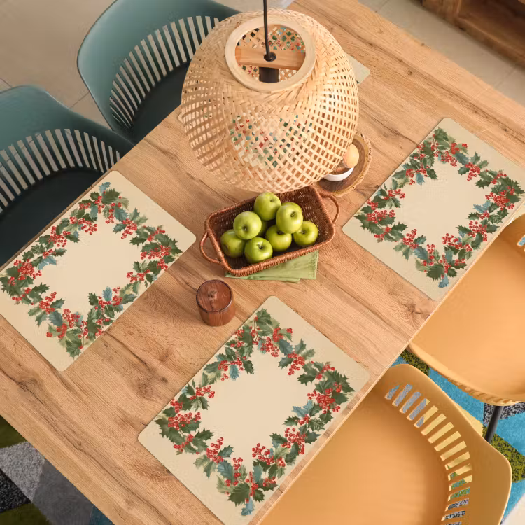 Placemat - 6 stuks - Hulstrand - Bessen - Beige — 6