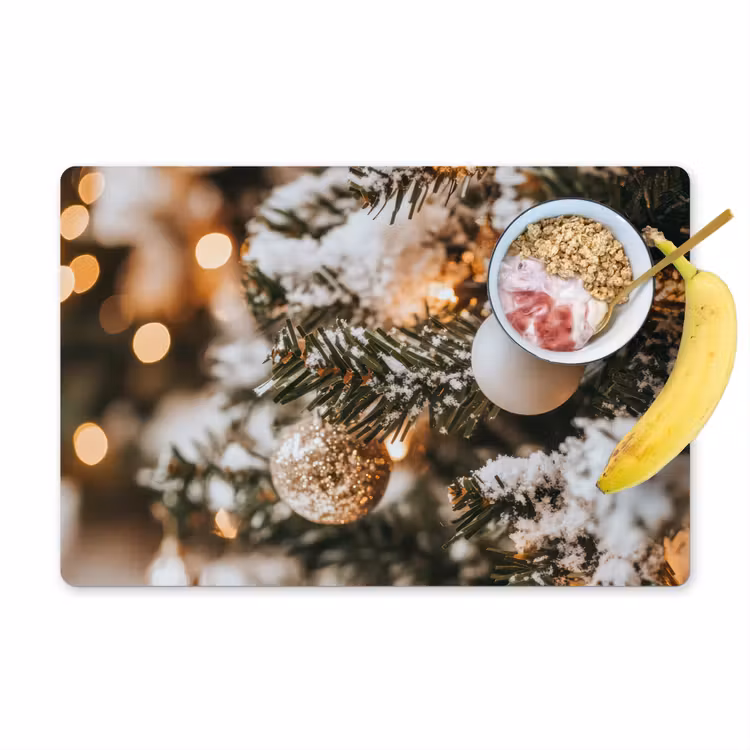 Placemat - 6 stuks - Kerst - Kerstboom - Winter - Binnen - Sneeuw — 1