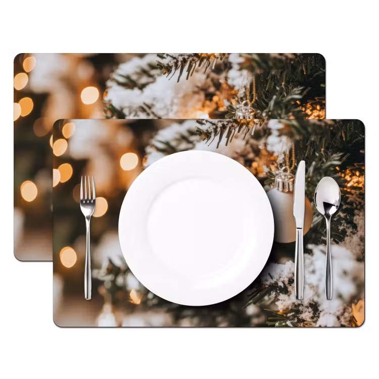 Placemat - 6 stuks - Kerst - Kerstboom - Winter - Binnen - Sneeuw — 2