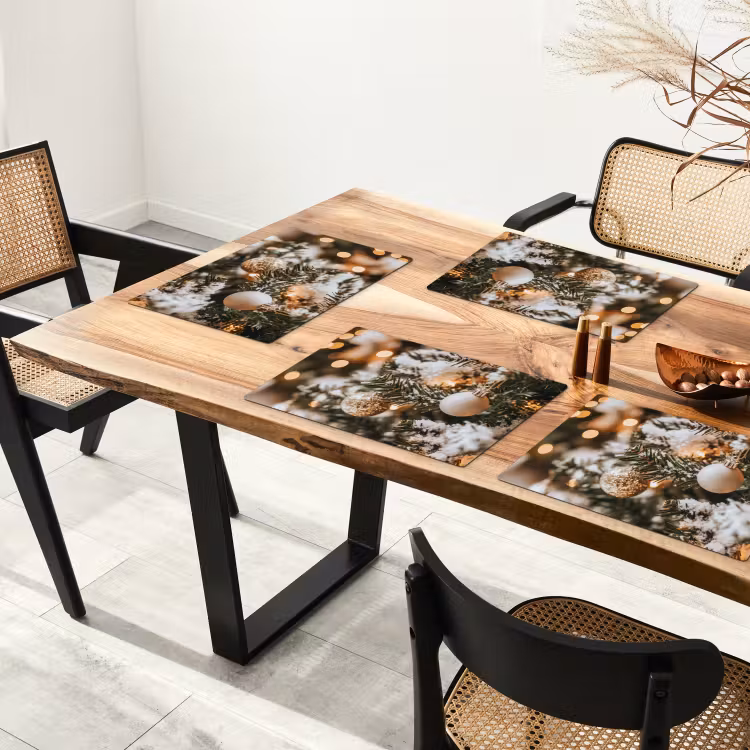 Placemat - 6 stuks - Kerst - Kerstboom - Winter - Binnen - Sneeuw — 5