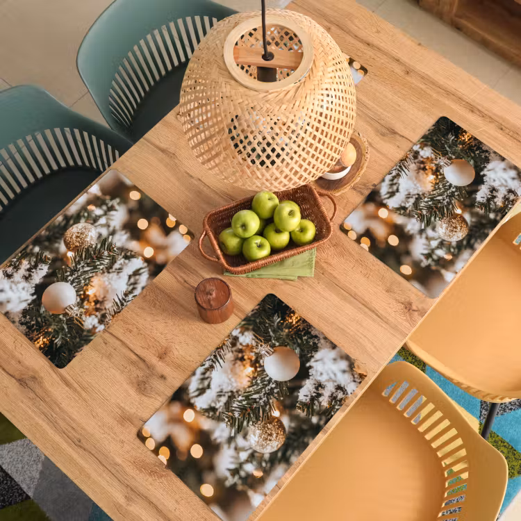 Placemat - 6 stuks - Kerst - Kerstboom - Winter - Binnen - Sneeuw — 6