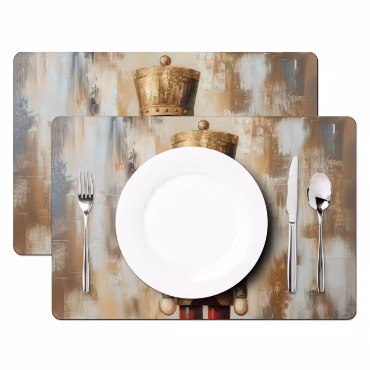 Placemat - 6 stuks - Kerst - Poppetje - Abstract — 2