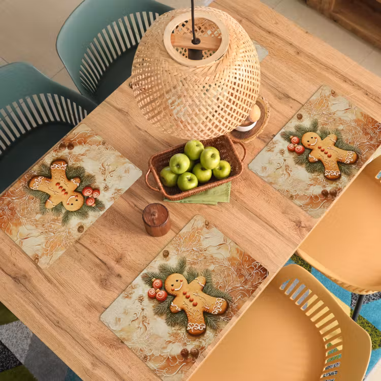 Placemat - 6 stuks - Kerstmis - Koekje - Poppetje - Speculaas — 6