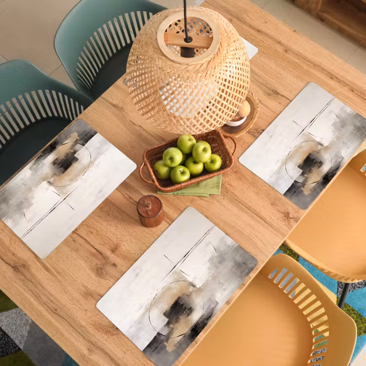 Placemat - 6 stuks - Kunst - Abstract - Grijs - Industrieel — 5