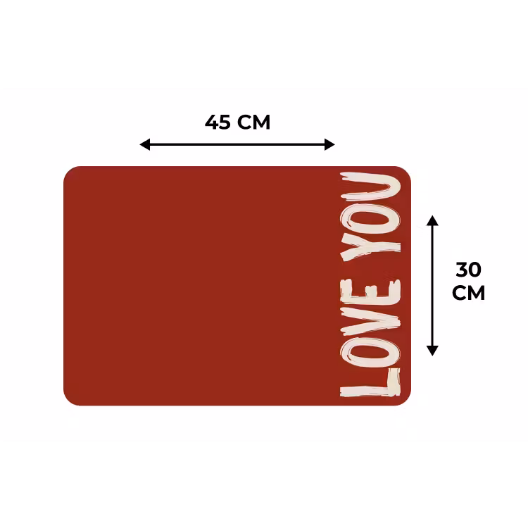 Placemat - 6 stuks - Schuin - Loveyou - Rood — 3