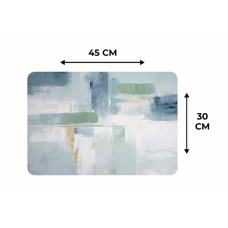 Placemat - 6 stuks - Verf - Moderne kunst - Abstract - Grijs — 1