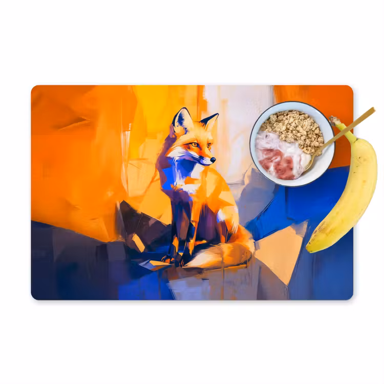 Placemat - 6 stuks - Vos - Oranje - Vormen - Abstract — 1