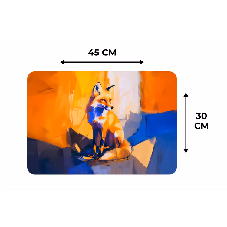 Placemat - 6 stuks - Vos - Oranje - Vormen - Abstract — 3