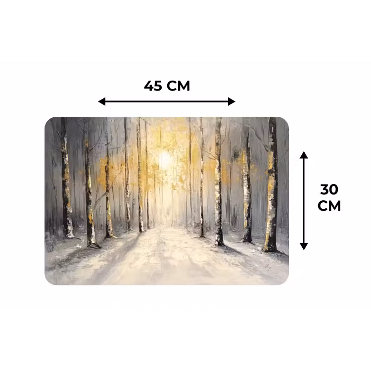 Placemat - 6 stuks - Winter - Abstract - Sneeuw - Natuur - Zon — 3