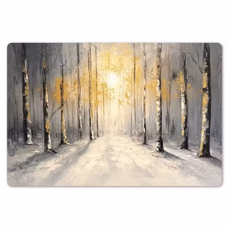Placemat - 6 stuks - Winter - Abstract - Sneeuw - Natuur - Zon — 7