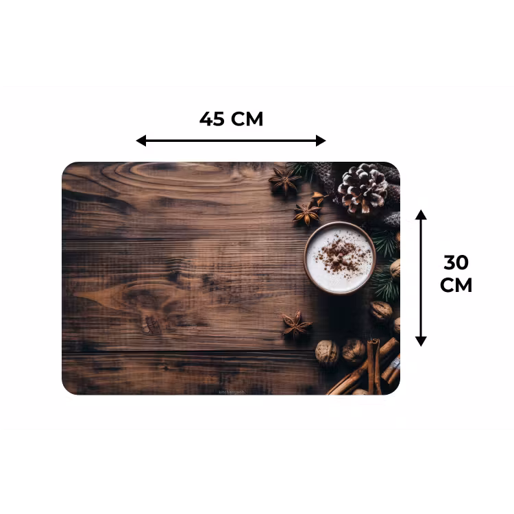 Placemat - 6 stuks - Winter - Houtlook - Stilleven — 3