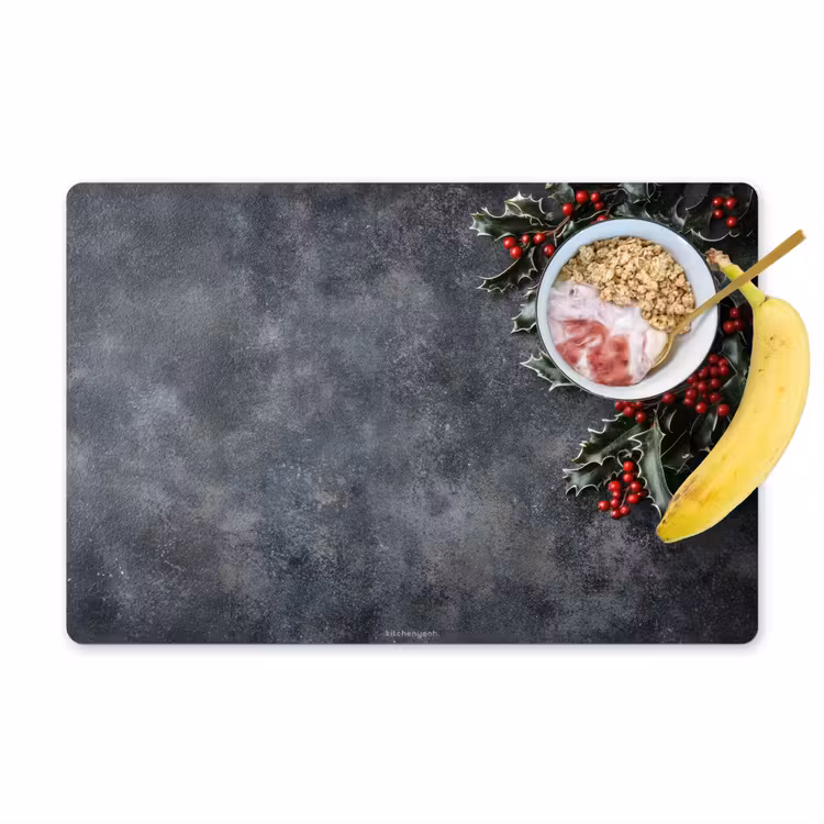 Placemat - 6 stuks - Winter - Hulst - Kerst - Beton — 1