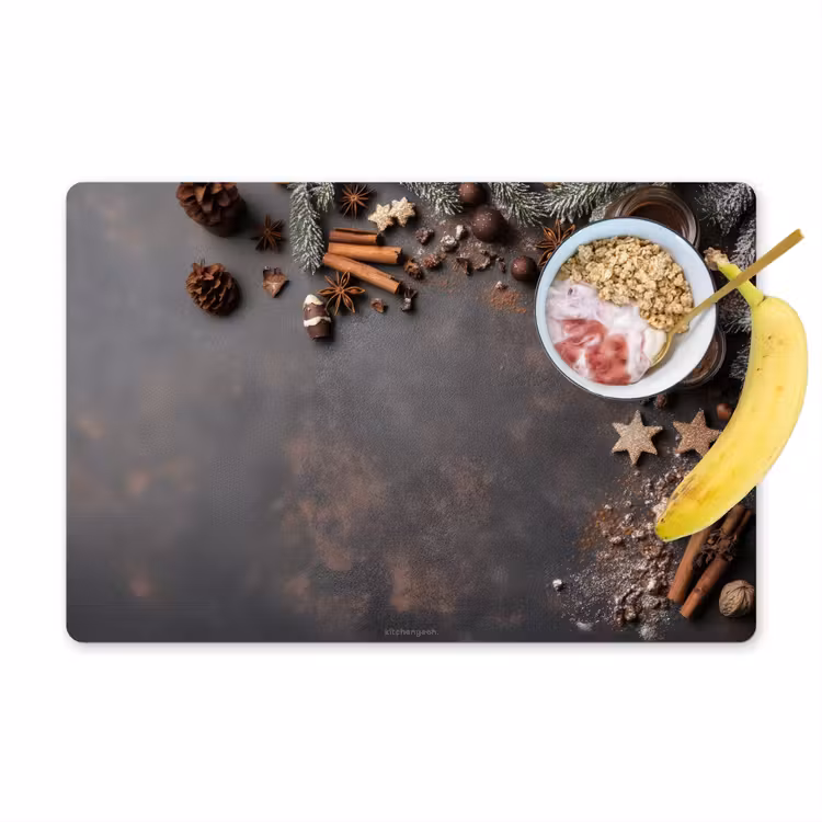 Placemat - 6 stuks - Winter - Kerst - Specerijen - Beton — 1
