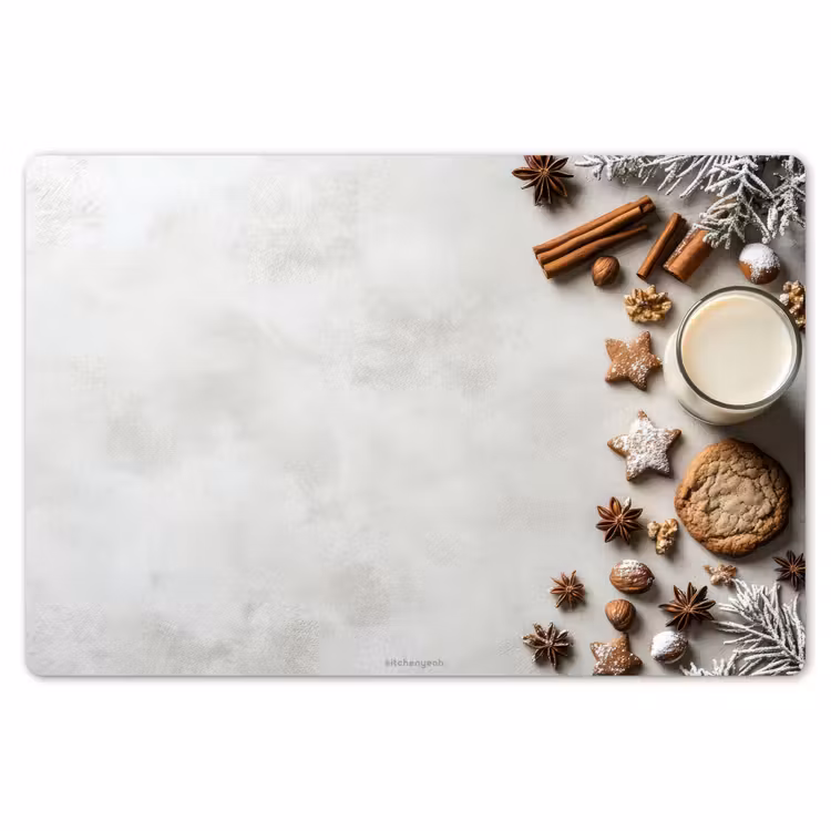 Placemat - 6 stuks - Winter - Kerst - Specerijen - Wit — 7