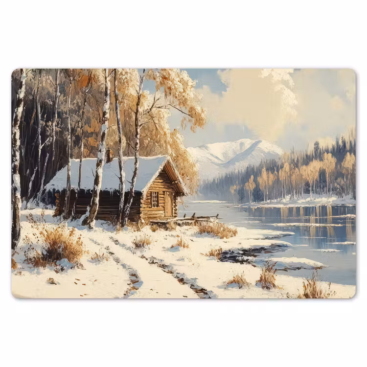 Placemat - 6 stuks - Winter - Sneeuw - Huis - Natuur — 7