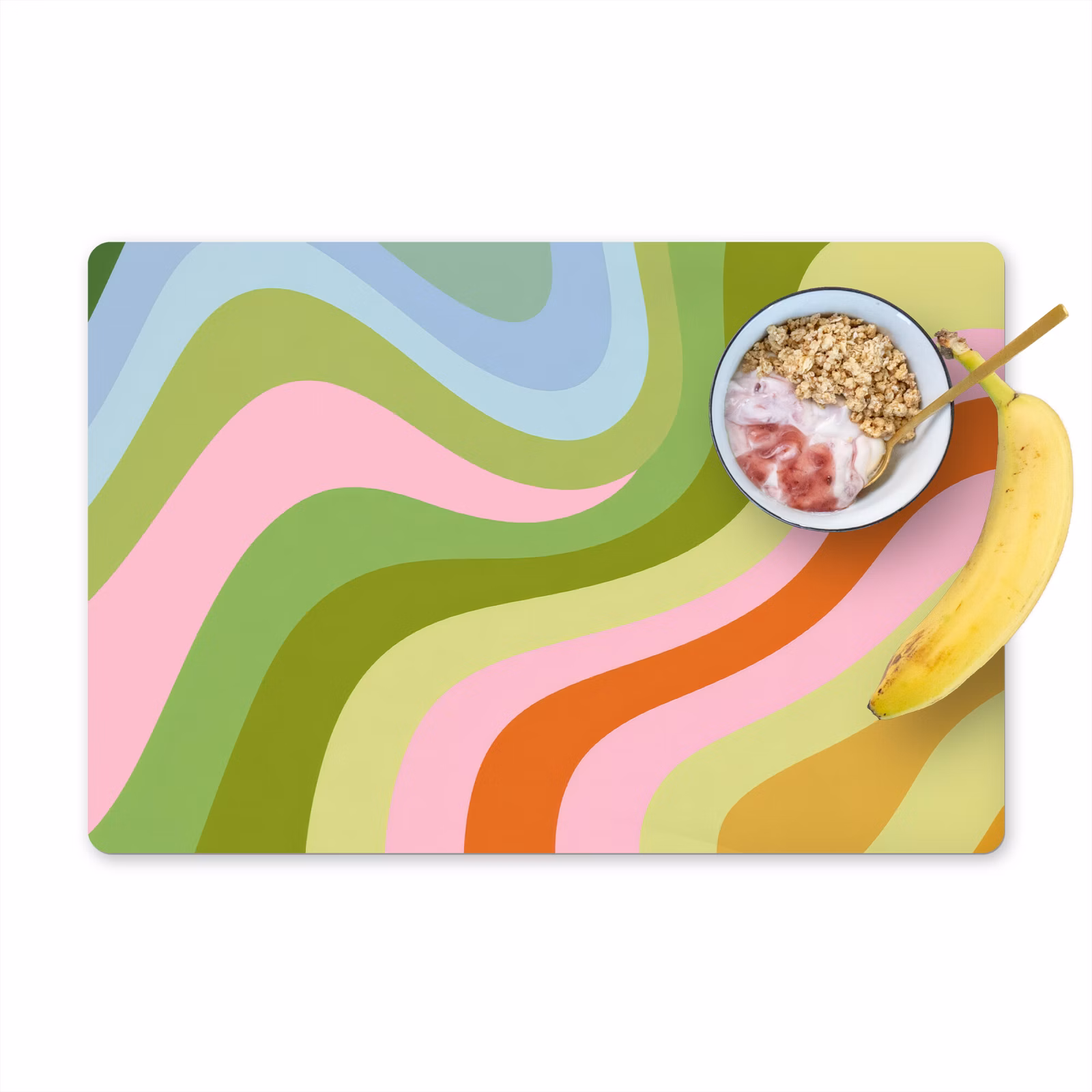 Placemat - 6 stuks - Lijnen - Pasteltinten - Golvend — 1