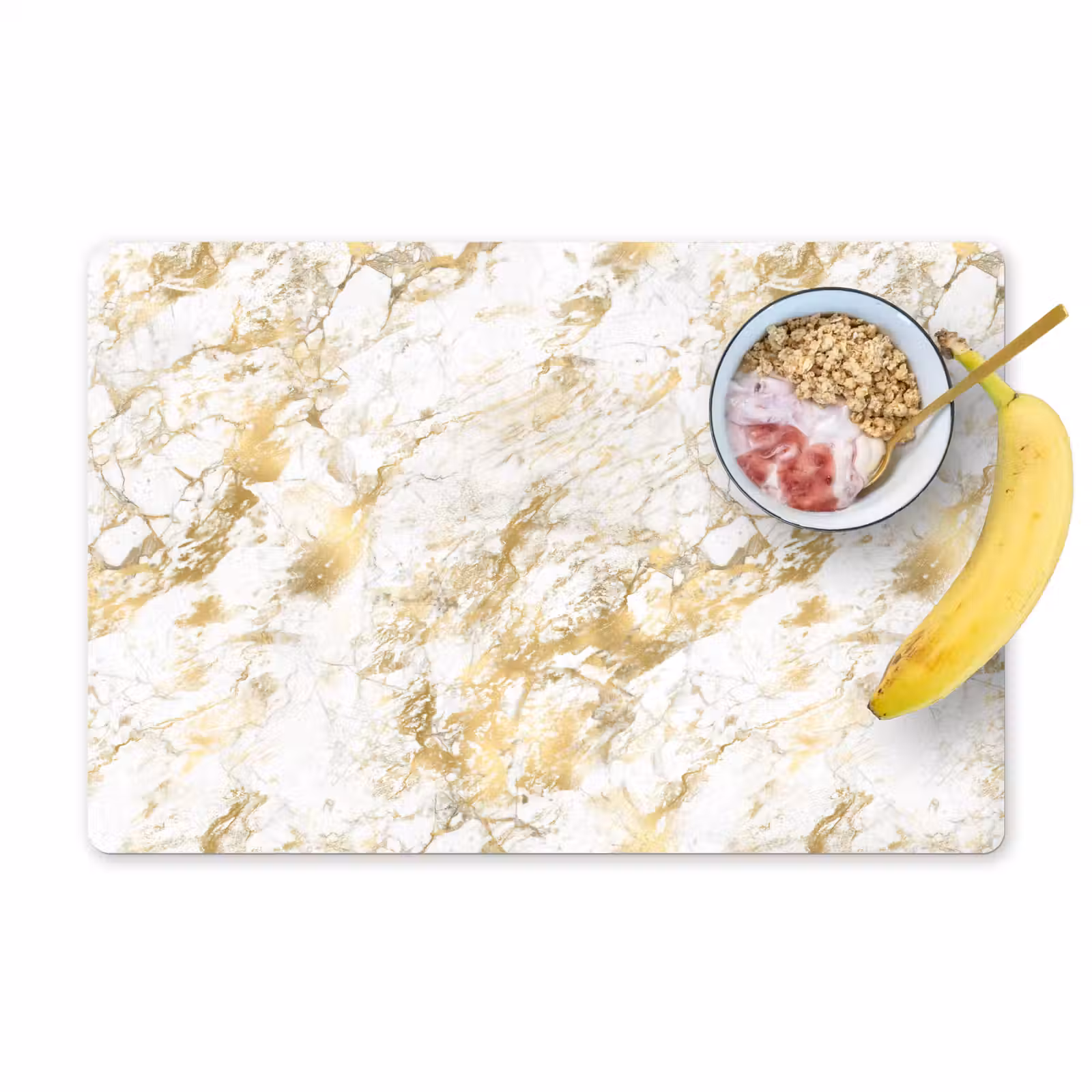 Placemat - 6 stuks - Marmer - Goud - Structuur — 1