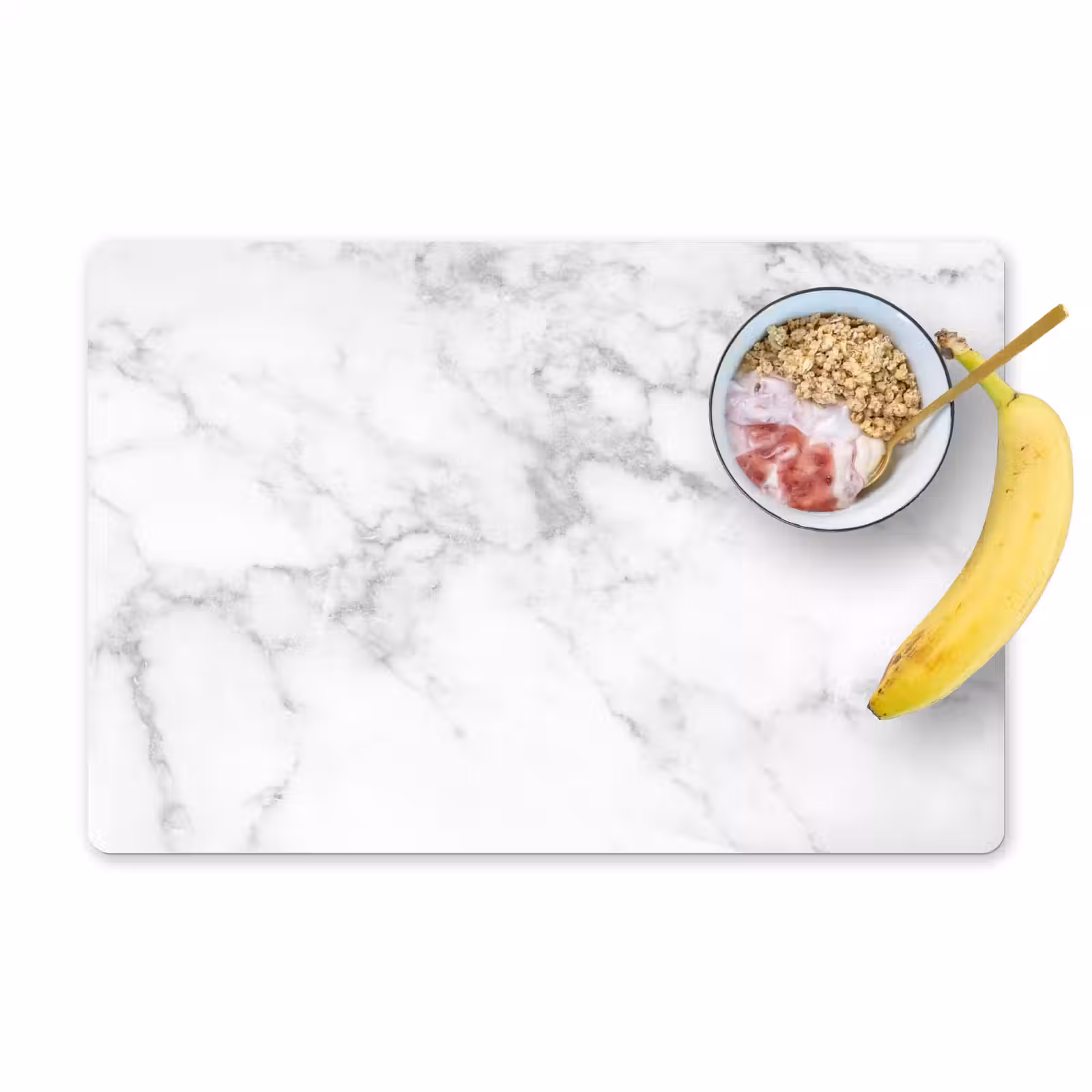 Placemat - 6 stuks - Marmer - Grijs - Wit - Marmerstructuur — 1