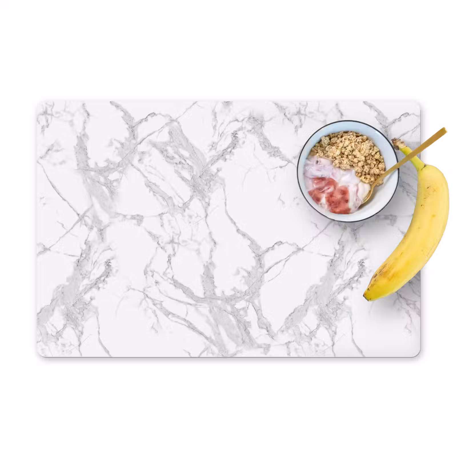 Placemat - 6 stuks - Marmer - Zuiver - Grijs - Aders — 1