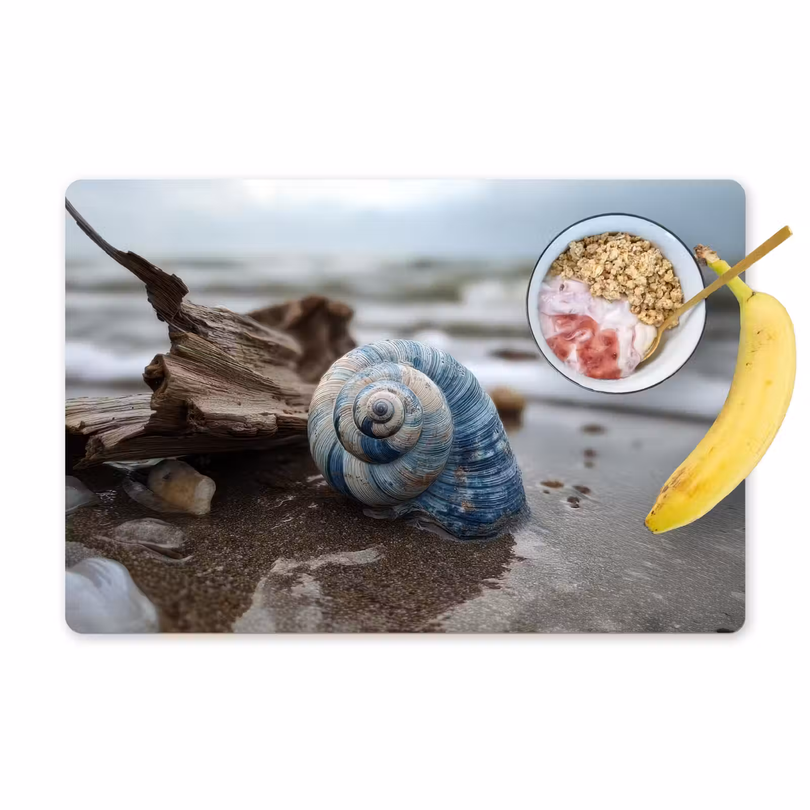 Placemat - 6 stuks - Schelp - Strand - Blauw - Zee — 1