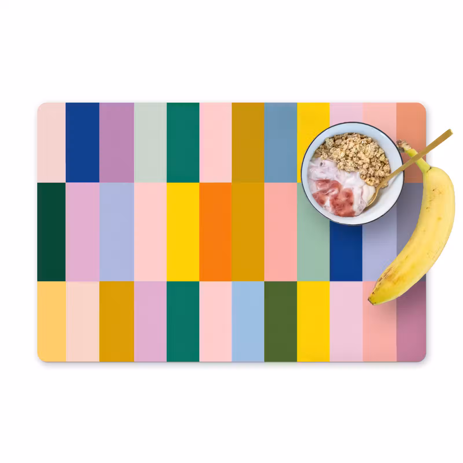 Placemat - 6 stuks - Stroken - Blauw - Patroon - Abstract — 1